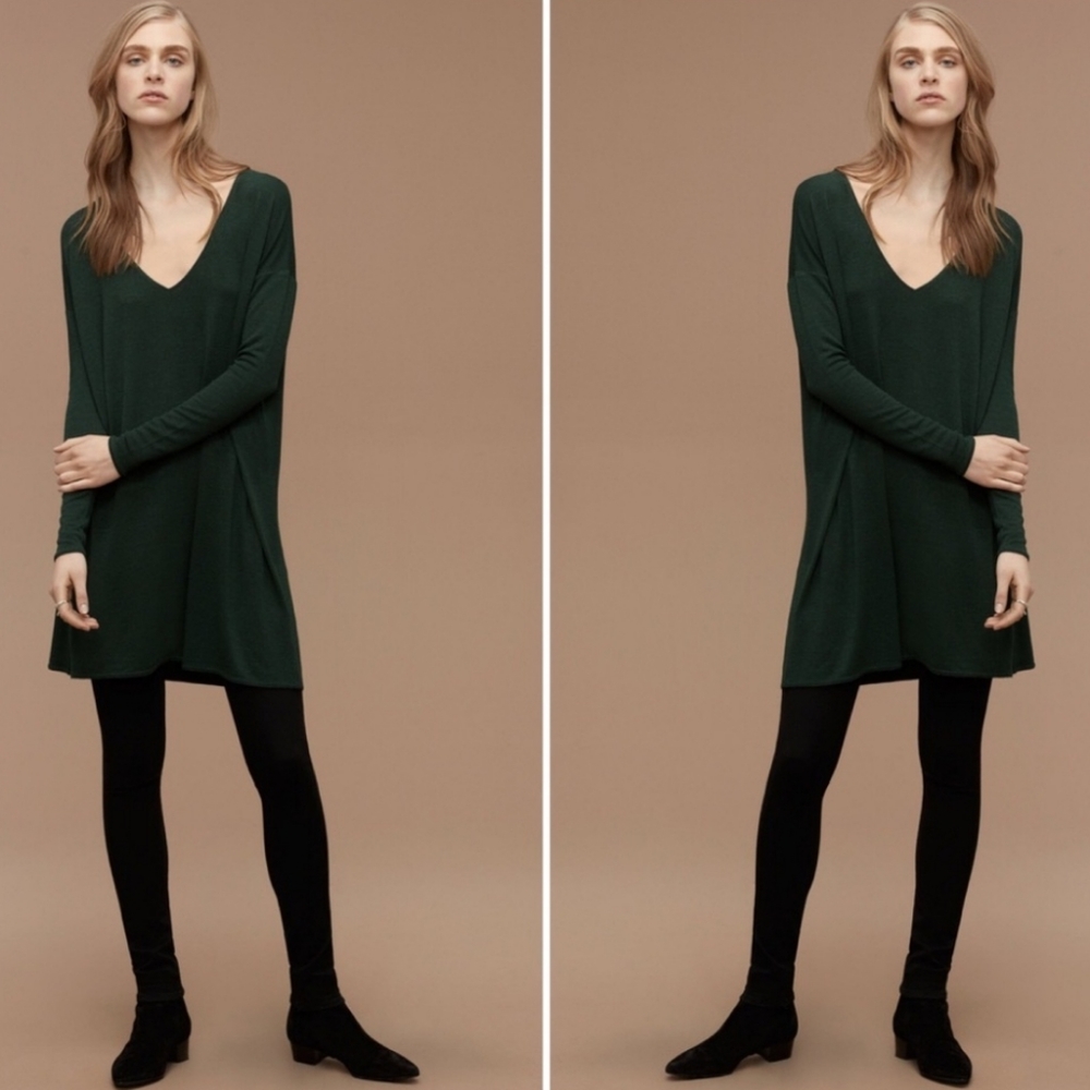 Aritzia Wilfred V-Neck Gail Dress Green